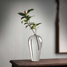 ✅透明玻璃花瓶插花水养梅瓶禅意水晶摆件家居客厅装饰日式水培花