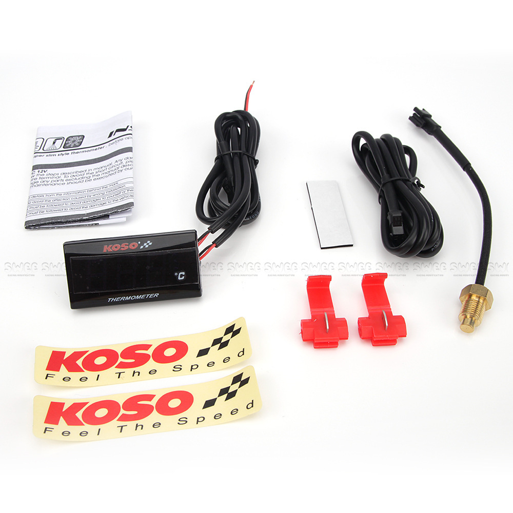 Motorcycle Universal Koso Water Temperature Gauge Waterproof Instrument Modification Parts Celsius Temperature Lcd Display Instrument Parts