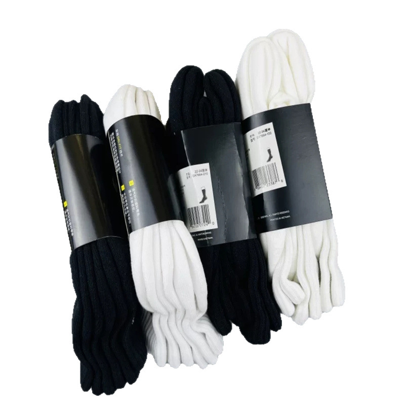 Suwannex Black and White Socks for Men and Women, Mid-Calf and High-Calf Sports Socks, Towel Bottom Running Basketball Socks, Free Shipping