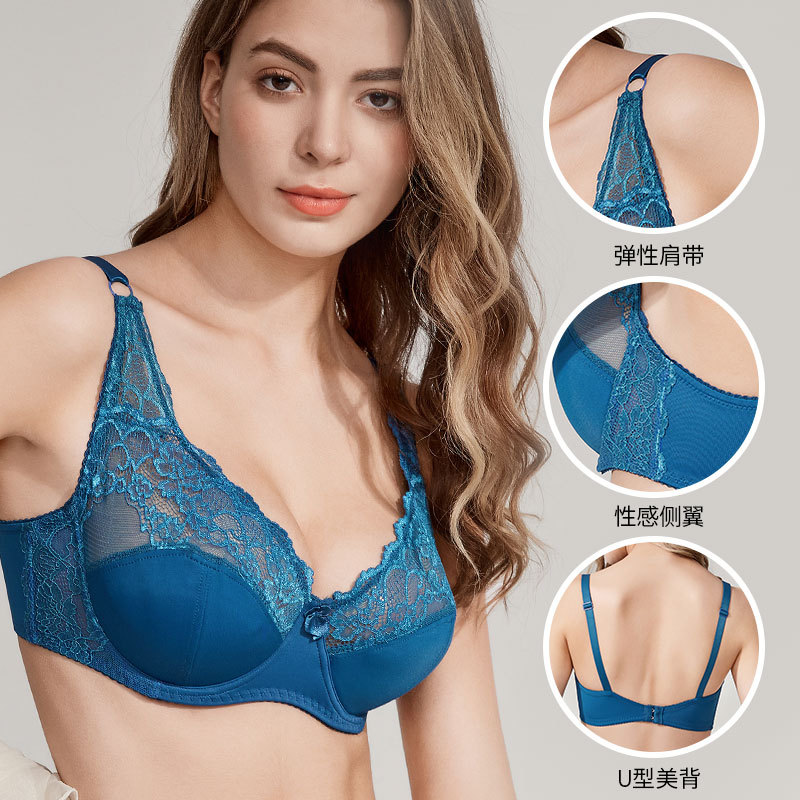 Sexy belleza espalda push up transpirable ropa interior francesa sujetador tradicional Sujetador de encaje transfronterizo con anillo de acero arco