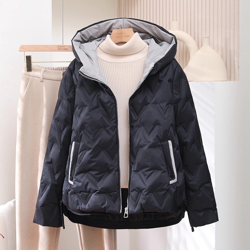 Short down Jacket for Women 2025 Winter New Style Slim Fit Fashionable Warm and Light Fashionable White Duck down Hooded Jacket