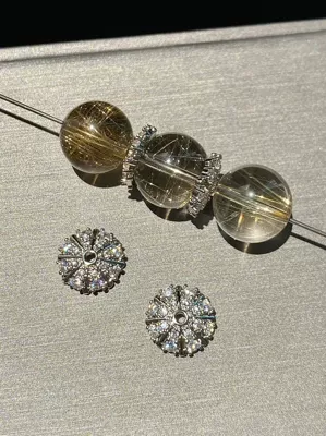 Gold-Filled Micro-Paved Zircon Crystal Accessories: Zərgərlik ara hissələri - platinum-12mm-one