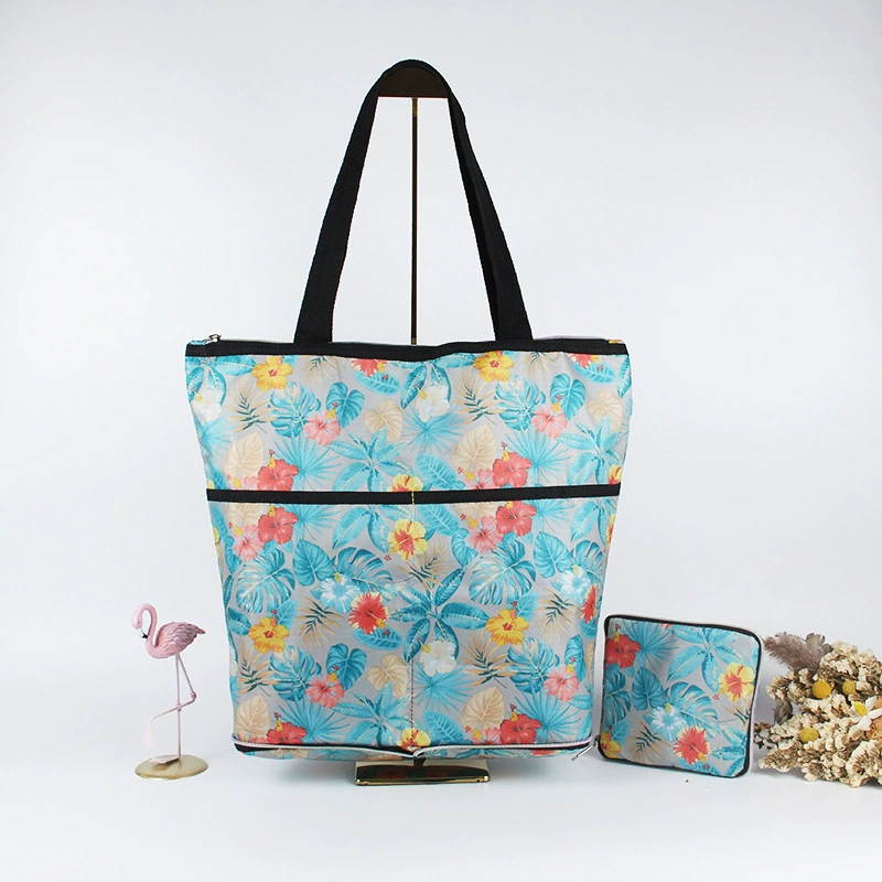 М compressed cartoon folding handheld shopping bag, вместительная льняная сумка, ткань оксфорд, корейский стиль