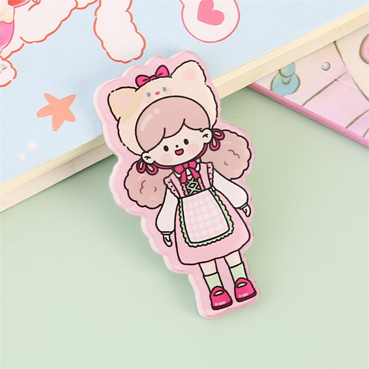 漫画クリエイティブアクリルブローチドーパミン女の子かわいいバッジ子供装饰ピンストラップアクセサリー卸売|undefined