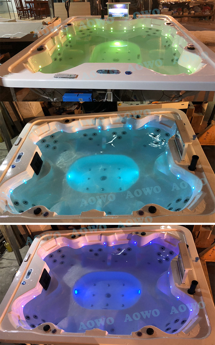 Al aire libre gran piscina jacuzzi al aire libre acrílico 8 personas surf masaje inteligente bañera SPA
