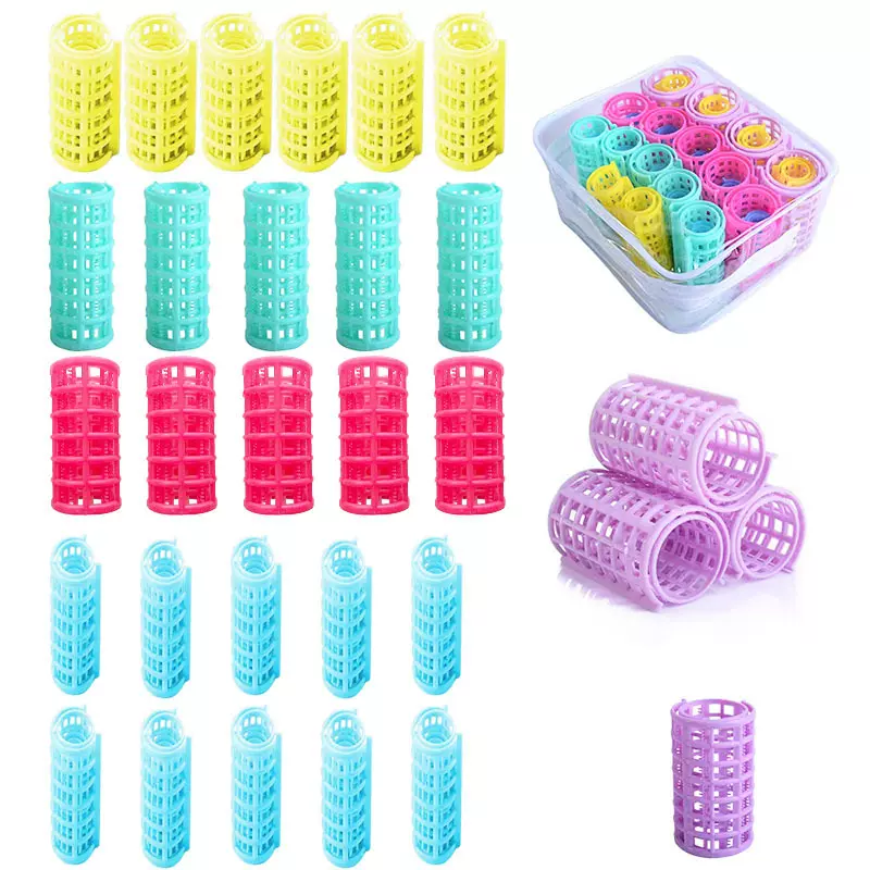 欧美多规格空气刘海卷发筒卷发夹睡觉定型塑料卷发夹器批发厂家