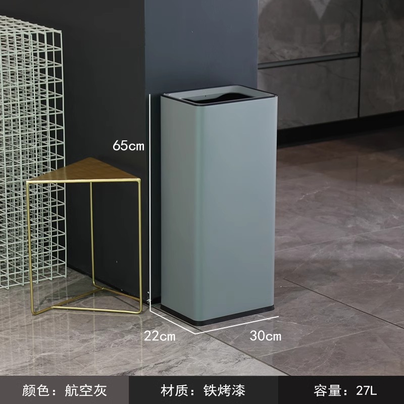Basura de acero inoxidable toallitas de inodoro cubierta de papel de toallitas de gran capacidad oficina pasillo de caída directa cubo de almacenamiento
