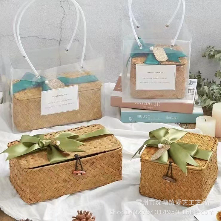 Плетная straw корзина для хранения, система настольного хранения