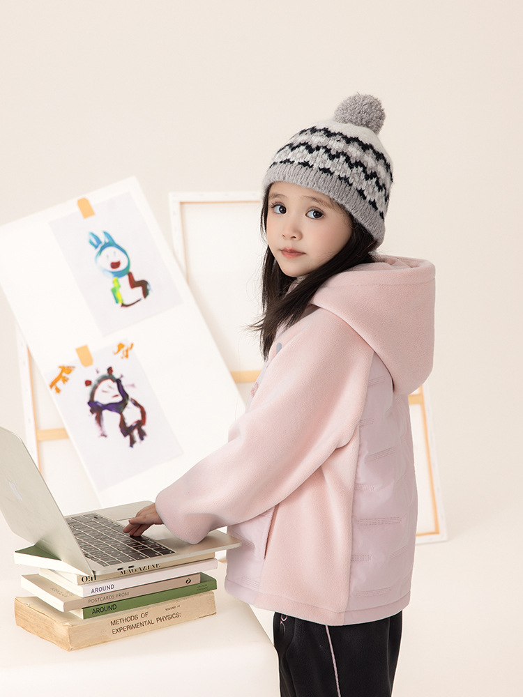 [Spot] Uniformes escolares artefactos niños cuatro en uno ropa de algodón en relieve simple chaqueta de terciopelo negro para niños y niñas