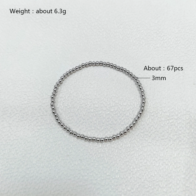 Нержавеющий стальной эластичный браслет с бусинами, водостойкий и износостойкий, простой элегантный дизайн