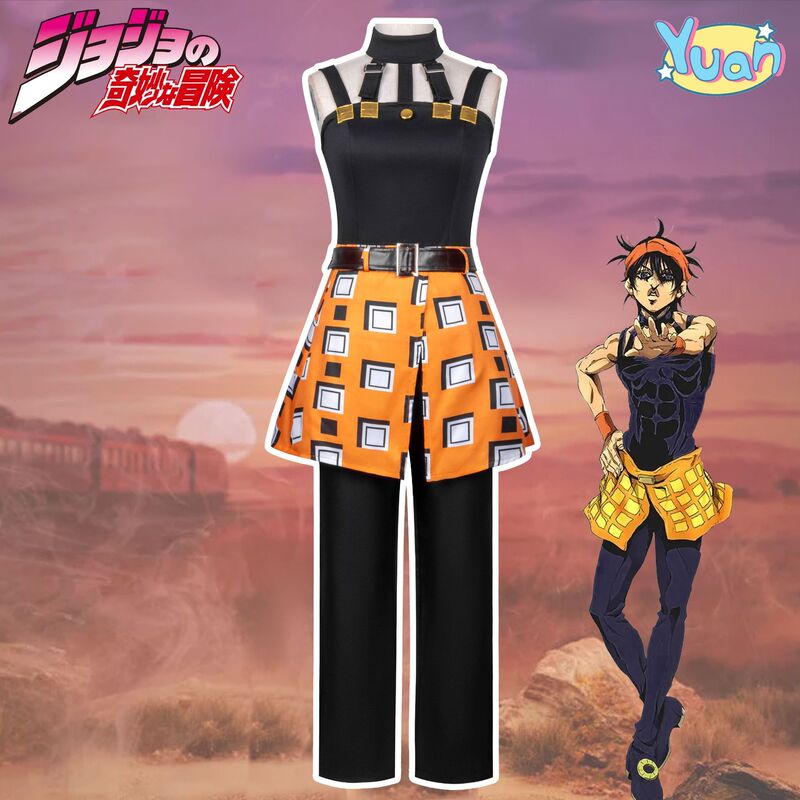 Jojo's Bizarre Adventure Golden Wind Cosplay Costume Narancia Ghirga Anime Cosplay Outfit Jojo's Bizarre Adventure Golden Wind Cosplay Costume Narancia Ghirga Anime Cosplay Outfit