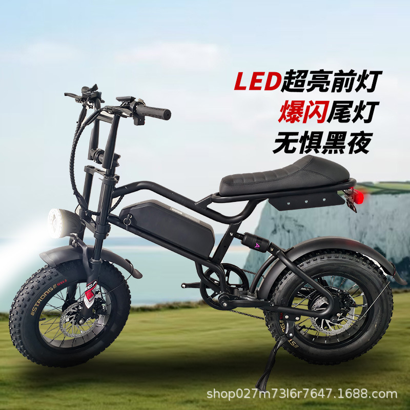 Cross-Border Wholesale 16inch Anti-Skid Fat-Tire Electric Snowmobile with Intelligent Variable Speed, Led Headlights, and Long Battery Life, Direct from the Manufacturer