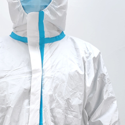 Blue Bar Protective Suit, One-piece Hooded Non-woven Workwear for Farming, Waterproof SF Breathable Membrane Disposable Isolation Suit