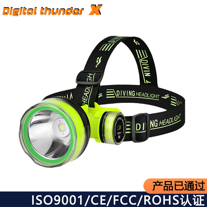 Nuevo Faro de buceo al aire libre montado en la cabeza fuerte luz DE PESCA faro impermeable Super larga resistencia recargable faro