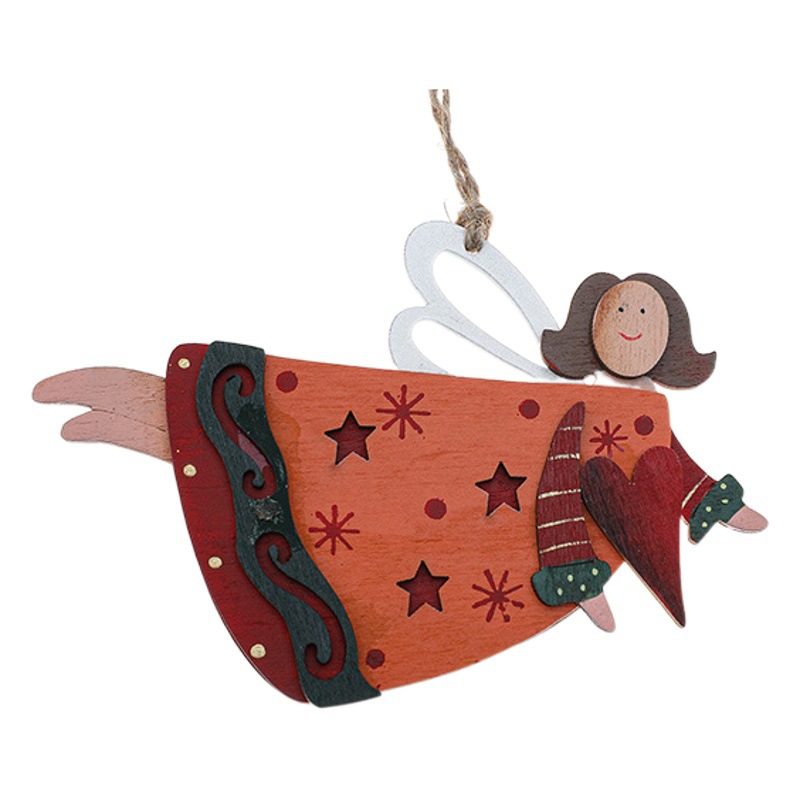 Cruz frontera decoración de Navidad muñeca creativa colgante Ángel colgante árbol de Navidad pintado colgante pequeño colgante