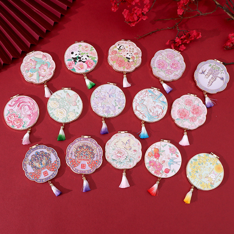 Creative and Artistic Folding Mirror with a Girly Touch, Metal Portable Makeup Mirror, Birthday Gift for Best Friend, Souvenir, in Stock