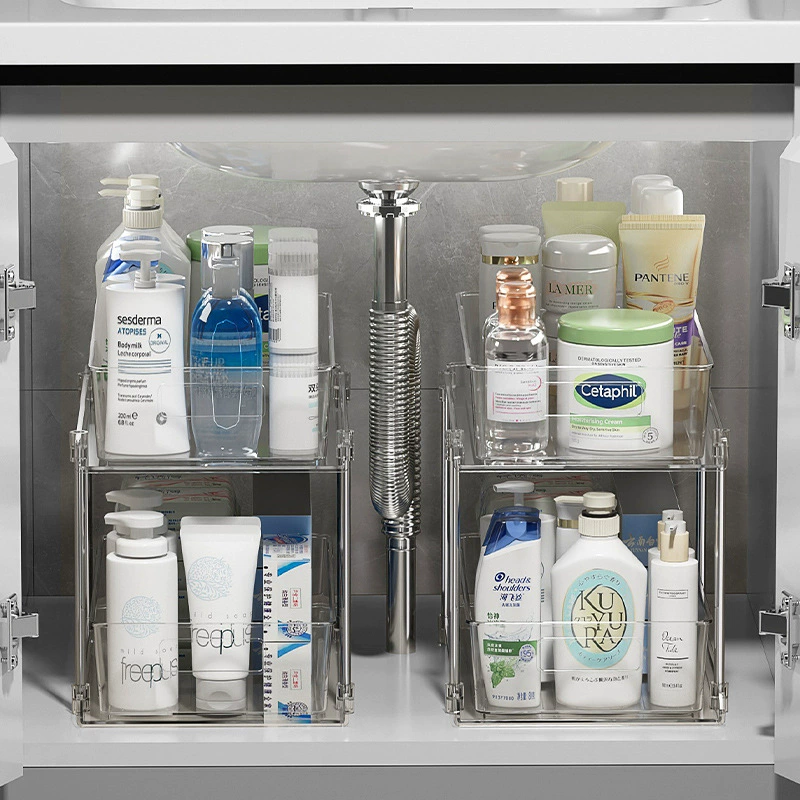 Lower sink floor-standing storage rack bathroom cabinet drawer basket bathroom handheld table sorting layer storage rack