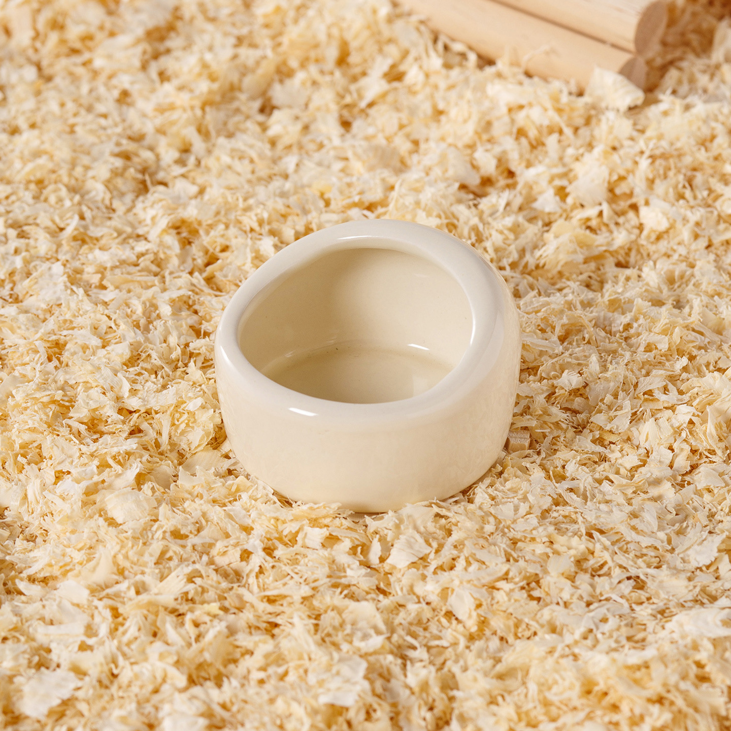 Estilo simple, pequeña mascota, vida, lavabo, lavabo de cerámica, tazón de arroz para hámster, caja de comida a prueba de salpicaduras, suministros de comida de oso dorado