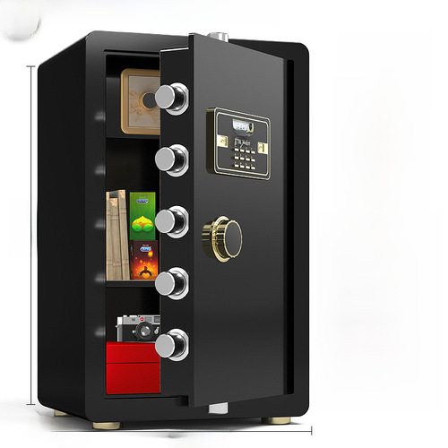 Home wall-mounted office anti-theft full steel safe with fingerprint and password, bedside storage box, 60cm high