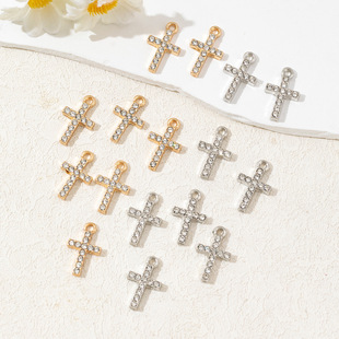 DIY Jewelry Accessories Diamond Cross Bracelet Necklace Jewelry Pendant Material Alloy Accessories Pendant Metal Accessories