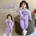 女童库洛米套装秋装2025新款儿童扎染卫衣洋气女宝卫裤休闲两件套