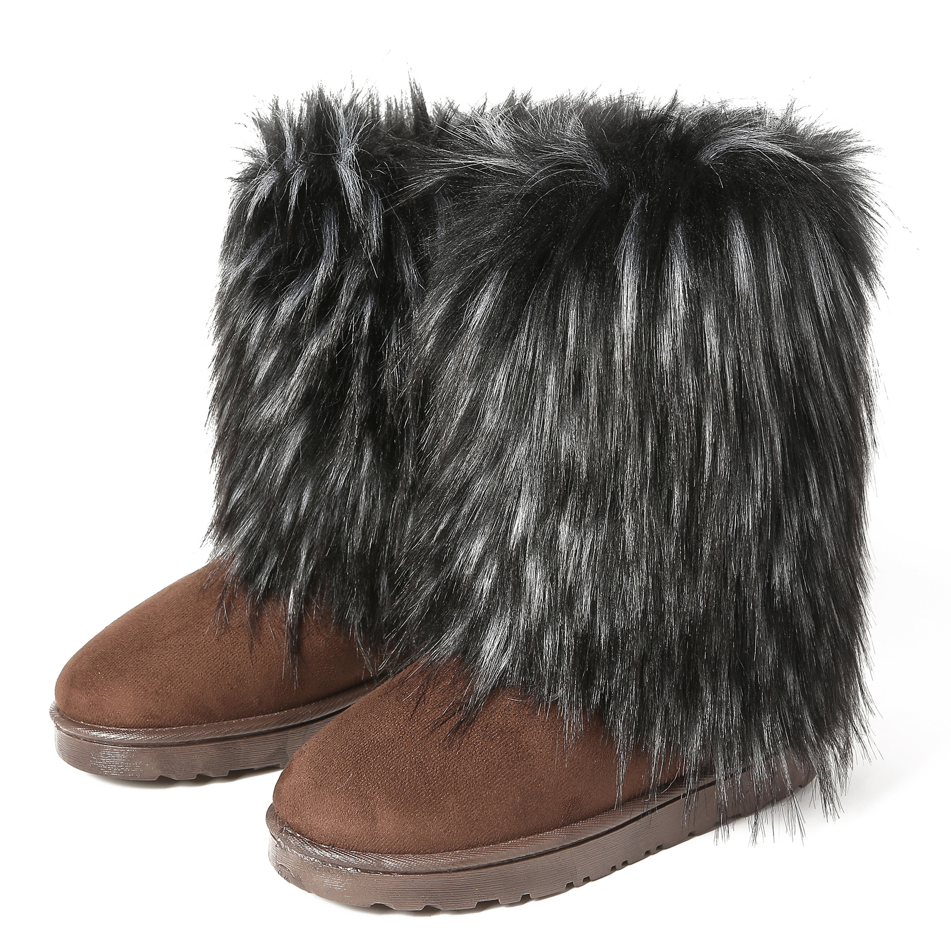 Europa y América transfronteriza nuevas botas largas de piel de las mujeres de invierno y2g caliente chica de moda de suela gruesa botas de media pierna de piel sintética botas de nieve