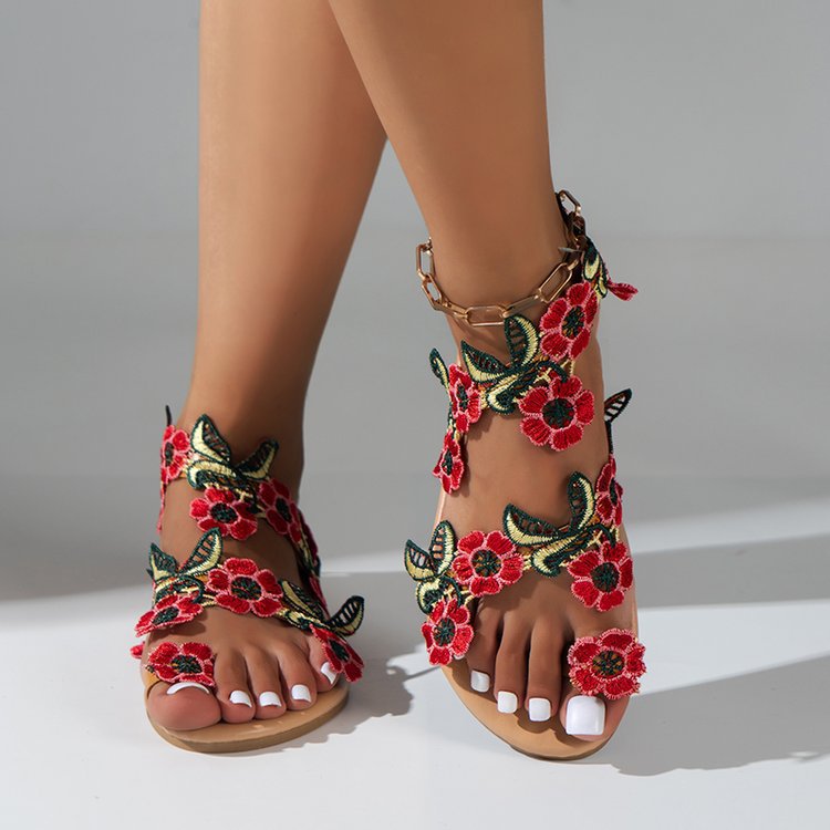Women's Casual Flower Round Toe Beach Sandals display picture 10
