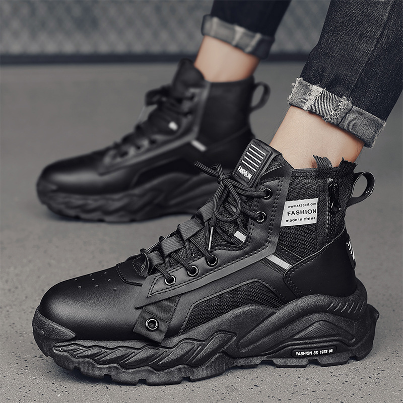 Winter black slippers platform