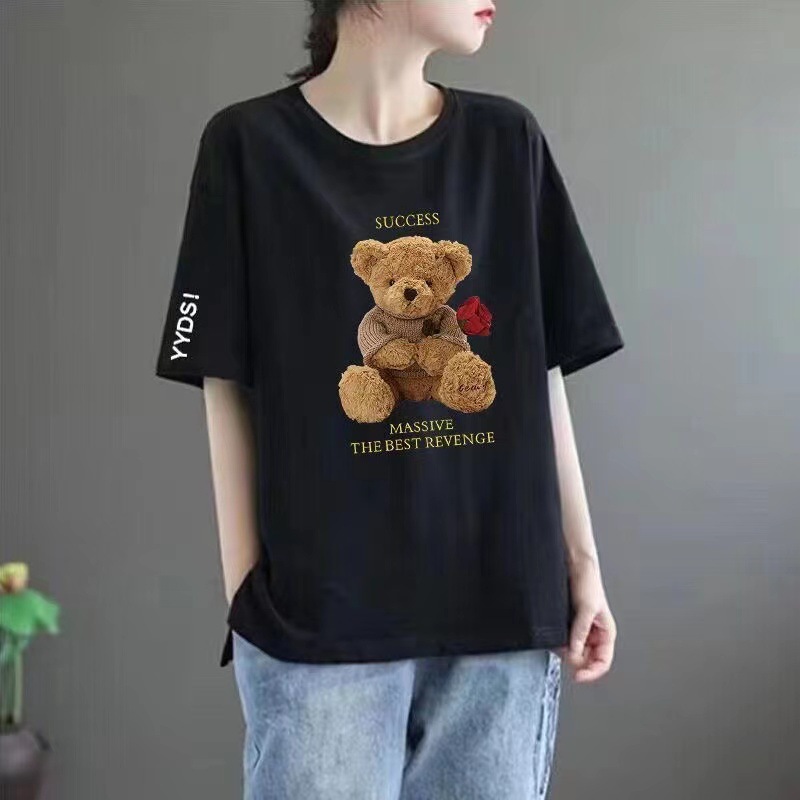 50 블랙 [만화곰] 흰색 소매