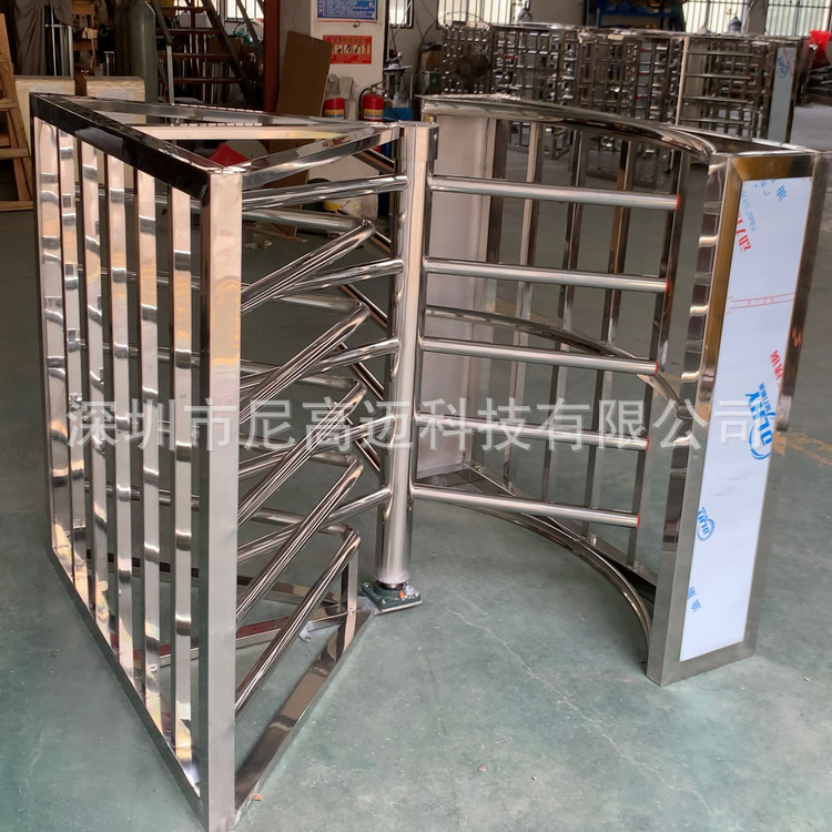 车站单向门手动半高转闸 监狱医院全高单限不锈钢旋转门 只出不进