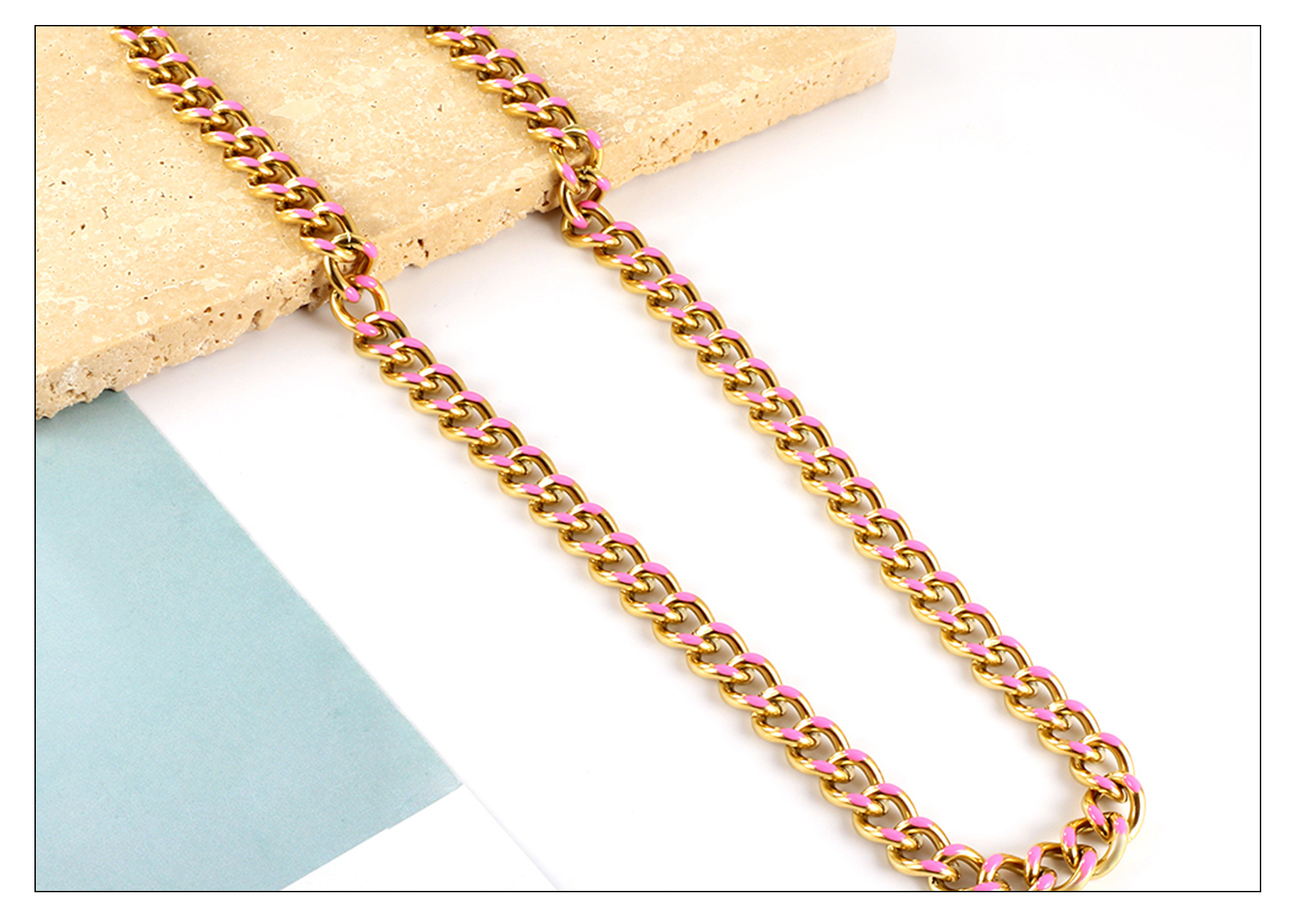 Simple Style Geometric Stainless Steel Titanium Steel Enamel Plating Necklace 1 Piece