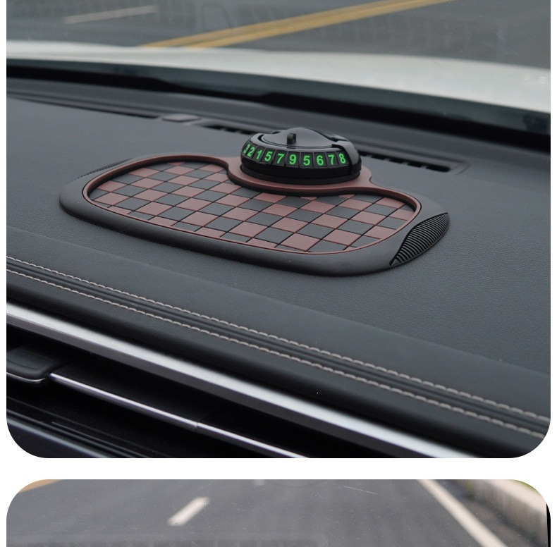In-stock multi-functional anti-slip car mat, three-in-one license plate holder, heat-resistant, leaves no marks, and is ready to install