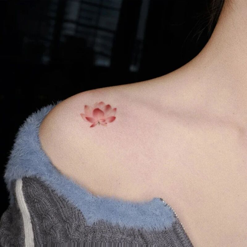 Good Luck Lotus Tattoo Sticker Waterproof Female Long-Lasting Beautiful Meaning High-Looking Ankle Beautiful Small Fresh Realistic Painting