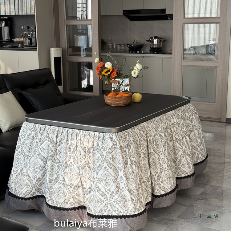 电取暖桌轨道拉链款加厚可脱胆拆洗烤火被烤火桌罩侧挂式取暖罩