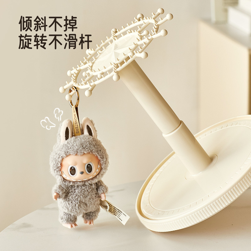 Labubu盲盒收纳展示盒拉布布旋转木马展示架毛绒玩具公仔透明盒子|undefined