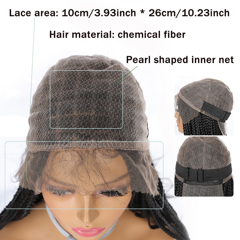 Helvirkat hår, handvävd peruk med spets framtill, huvudbonad, 90 cm, 370 g spets, tretrådig, smutsig flätad huvudbonad_voghion.com