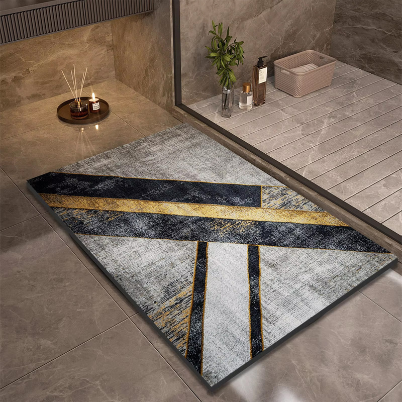Nordic Minimalist Light Luxury Bathroom Floor Mat, Stain-Resistant, Hot-Selling Diatomaceous Earth Non-Slip Absorbent Mat, Bathroom Door Mat, Dropshipping
