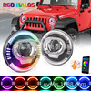 7 inch horseman LED refit mobile phone control APP Headlight 7 IPL Angel eye Tangent Headlight