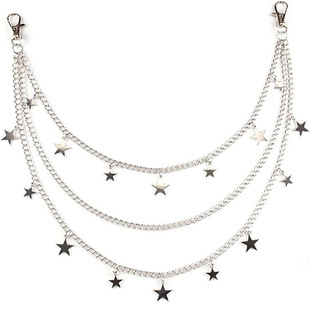 European and American Cross-Border Jewelry Fashion Trendy Punk Style Star Multi-Layer Pendant Pants Chain Hip-Hop Pants Chain