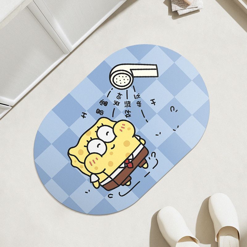 Cartoon cute carpet, non-slip quick dry doormat, water absorbent