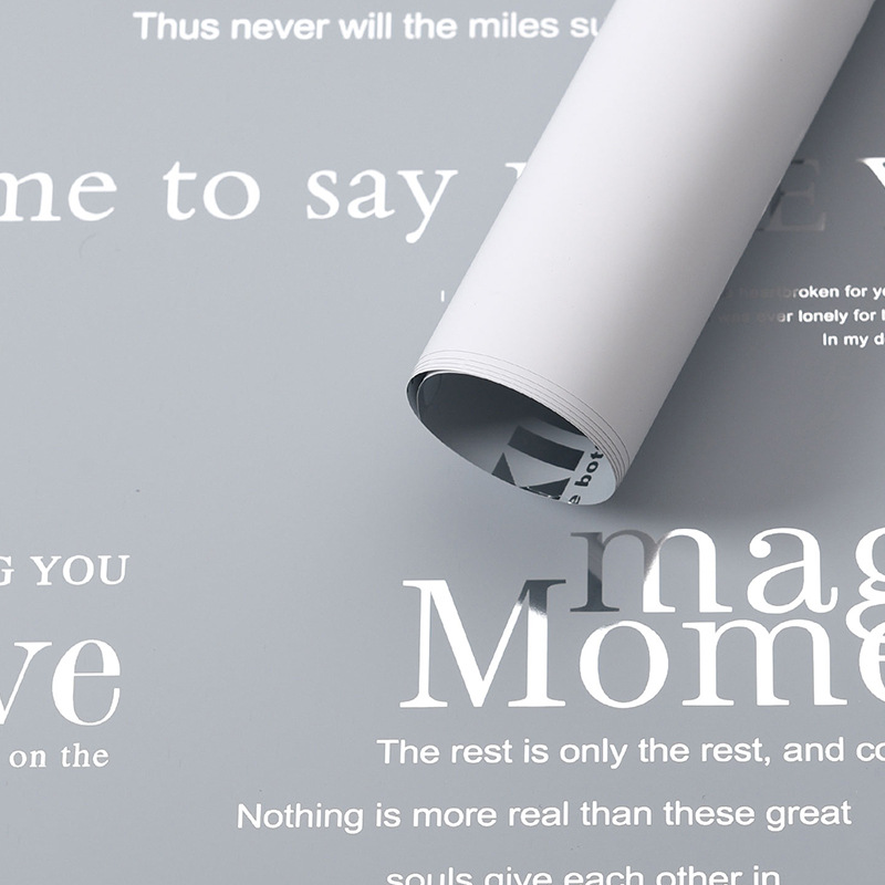 Huaxi Armani Inglés papel de embalaje de flores de aluminio de plata papel de ramo de flores hecha a mano DIY florista floral comercio exterior al por mayor