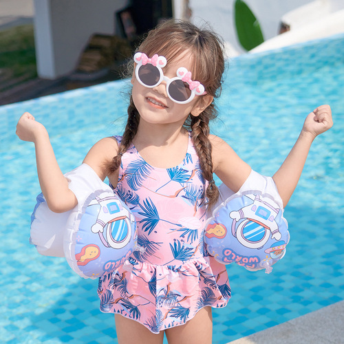 Cross-border supply thickened buckle children's arm circle inflatable cartoon water sleeve baby swimming float 