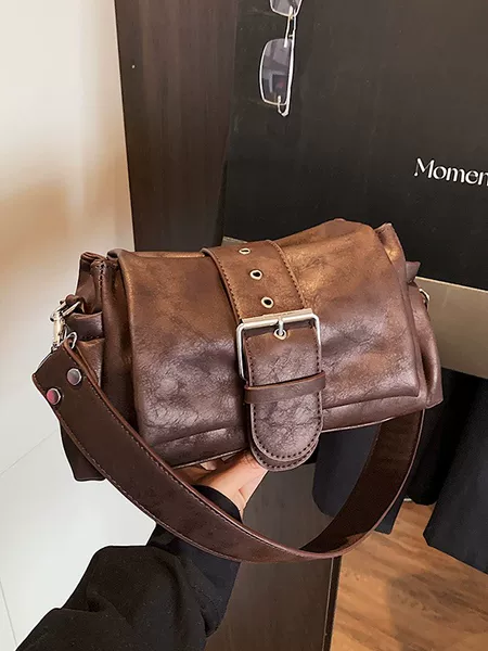 Retro Maillard Brown Bag for Women 2026 New Commuter Shoulder Bag Underarm Bag Crossbody Bag Niche Boston Bag