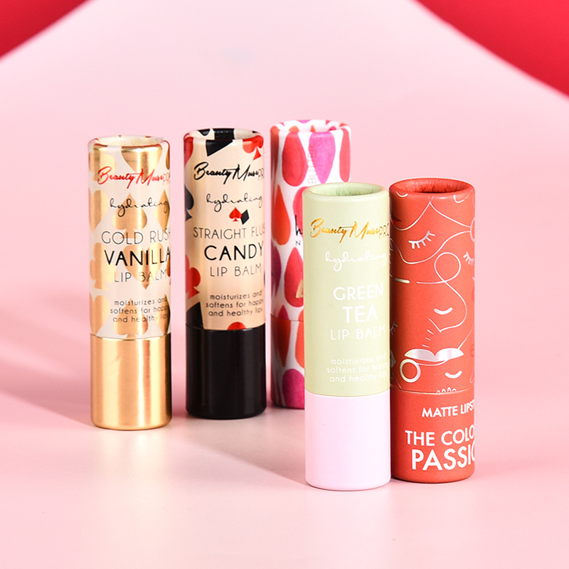 新型圆形纸制口红环保口红包装空管可再生自制唇膏纸管口红空管