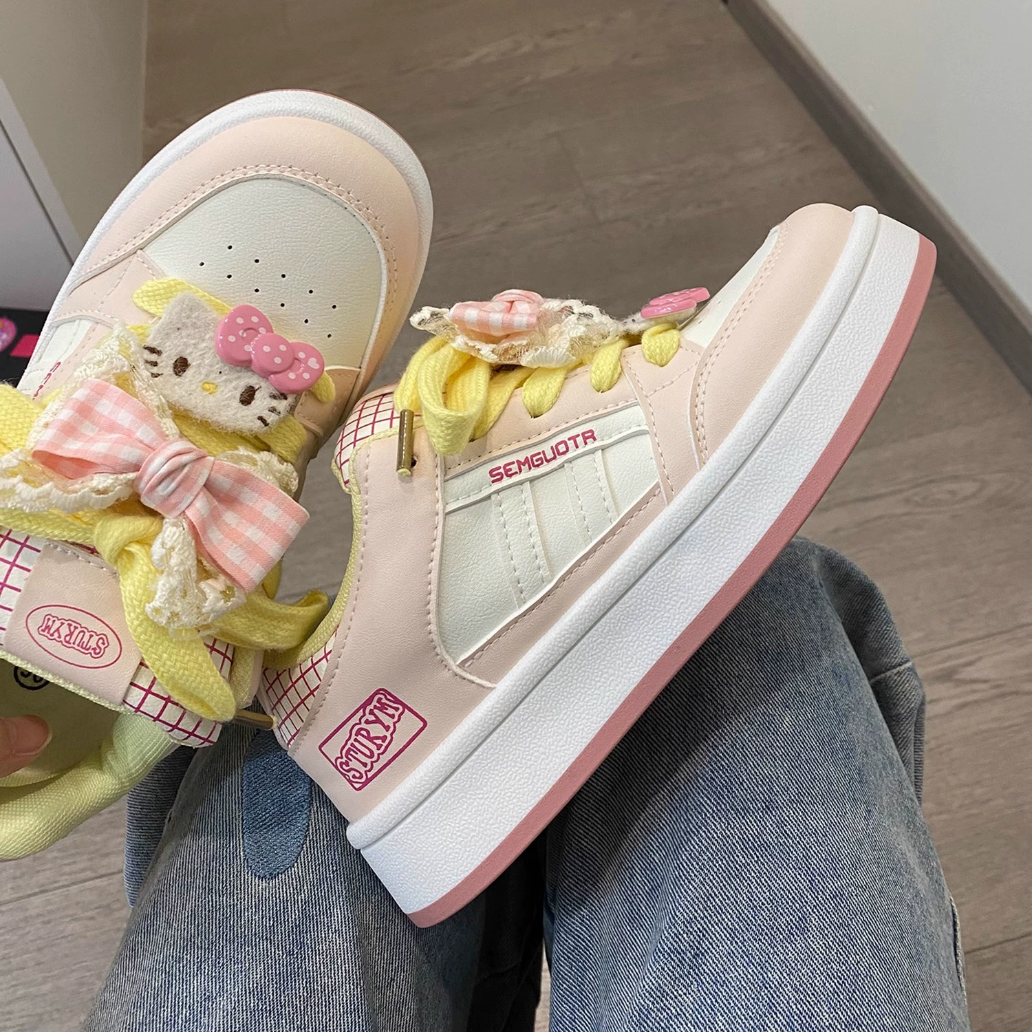 Niche original Kitty ugly cute bread shoes for women 2025 new spring student casual thick sole cute white shoes