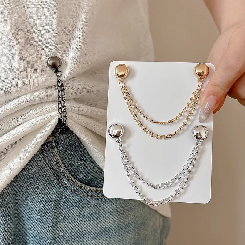 Los pantalones son a prueba de trapear largos y cortos, cadena de artefacto, hebilla de succión magnética, clip lateral de la pernera del pantalón, hebilla oculta fija sin perforaciones