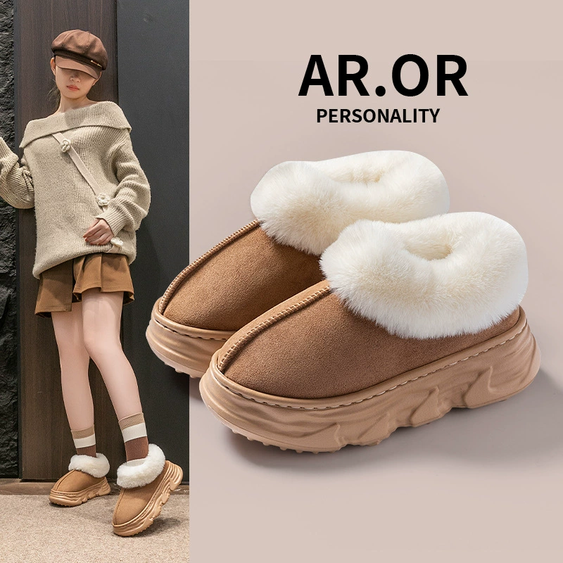 6CM хлопковые сапоги с толстой подошной подошвы осенние и зимние женские мужские пары хлопчатобумажные тапочки теплые и высокие сапоги ботинки ботинки снегоступки сапоги