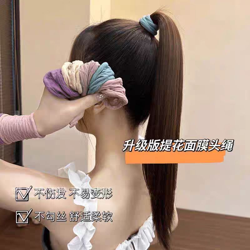 モランディのジャカードの広い縁のシュシュの女性の高弾力の丈夫なゴムの筋のシンプルな気質は高い馬尾の髪のひもを刺します。|undefined