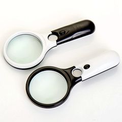 3つのledライト付きの3つのレンズ付きの電気商の爆発物6902kダブルレンズは、高倍の読書プラスチックのライト付き拡大鏡を持っています。