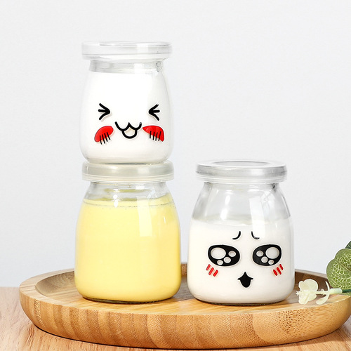 Pudding Bottle Glass Yogurt Cup Baking Mold Pudding Cup Jelly Cup Covered Jam Bottle Logo Printable